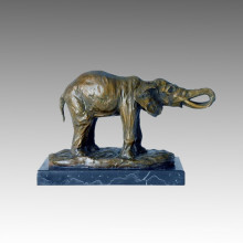 Sculpture en bronze animal Statue en laiton en sculpture sur éléphant Tpal-106